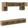 TV Wall Unit with LED Lighting 6 pcs Artisan Oak Wood Material