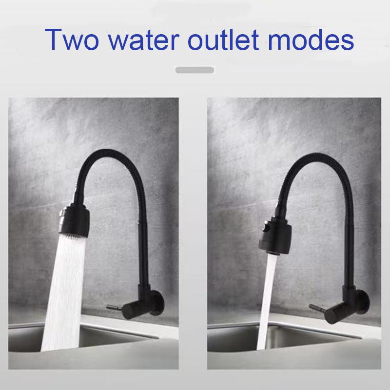 Wall Mounted Stainless Steel Kitchen Faucet Single Cold Water Faucet Outdoor Faucet for Garden Balcony Basin Mop Pool