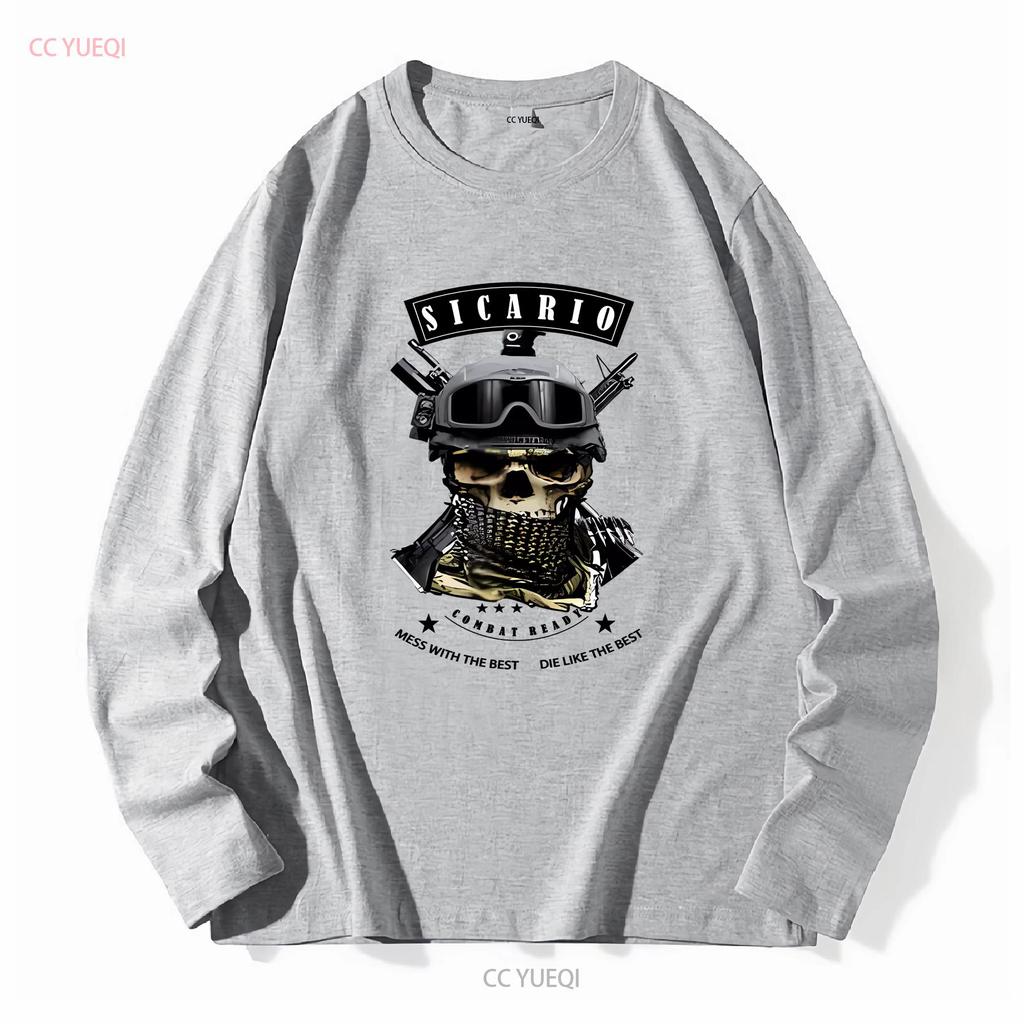 Military Stealth Sicario Assassin T Shirt Pablo Escobar El Chapo Sinaloa Cartel long or short sleeves vintage Washed Unisex