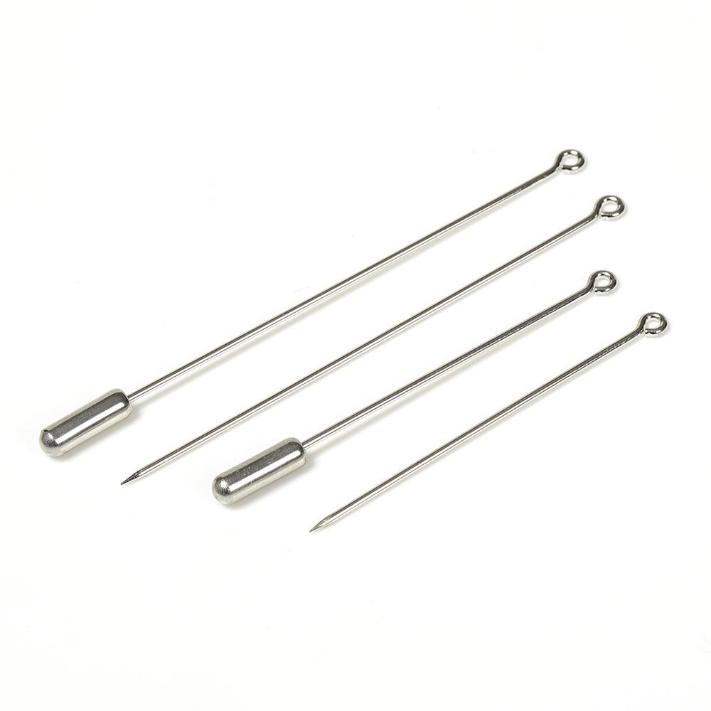20pcs DIY Brooch Pin Base 50/70mm Long Brooch Pin Settings Loop Eye Brooch Safety Stopper Jewelry Making Components Wholesale