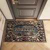 VIKAMA Vintage Stone Pattern Welcome Doormat Dust-Removing Non-Slip Wear-Resistant Home Entrance Mat Home Decor