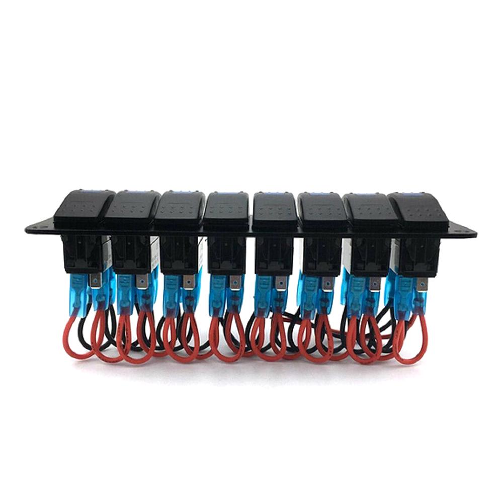 Vkander Pannello Interruttori A Bilanciere 6 Bande Con Voltmetro LED E USB - IP65 Impermeabile Per 12V-24V Auto, Barca, Camper