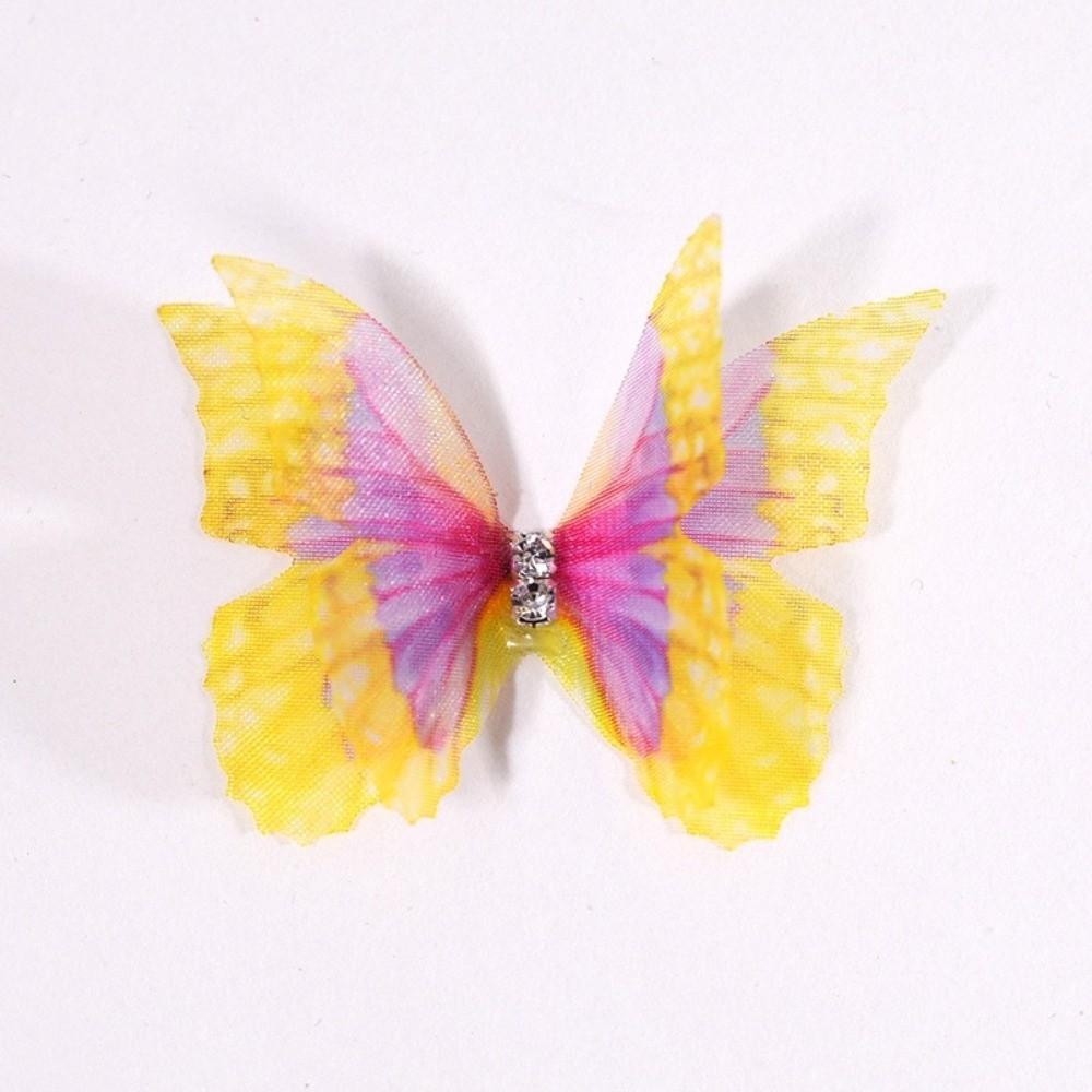 50 ks 3D organzové látkové motýlí aplikace Barevné nášivky na oblečení Šití Svatební doplňky do vlasů