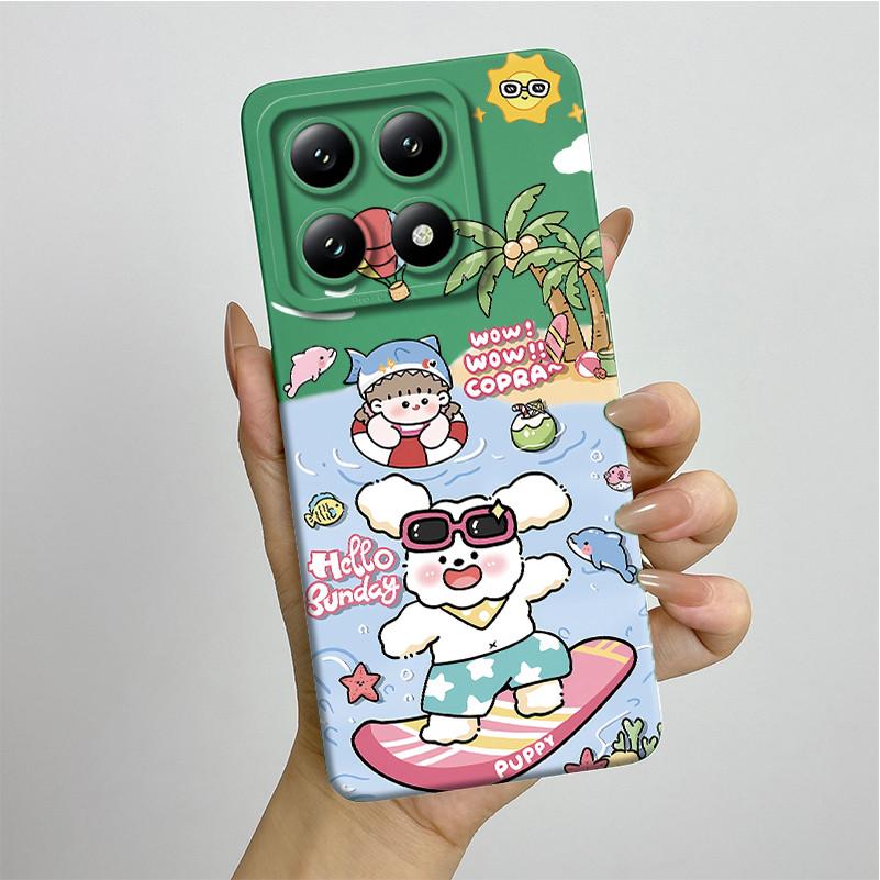 For Xiaomi 14T Pro Phone Case 14Tpro Soft Silicone TPU Sweet Painted Casing Cartoon Printed Shockproof Protective Back Cover