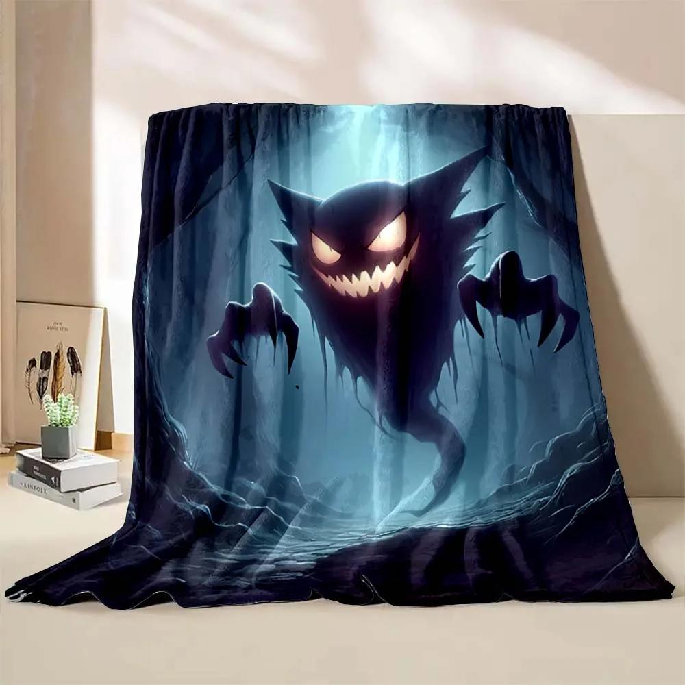Halloween Gengar Printed Blanket Children Adult Blanket Soft and Warm Bedding for Bed Sofa Outdoor Travel Cover Blanket