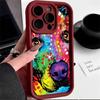 Ae76 Dog Color Doodle Design Art Protective Phone Cases for iPhone 13 14 15 Pro Max Infinix Hot 40i Tecno Camon 30 20 Pro Angel Eyes TPU Back Cover