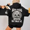 Vintage Christmas Skull Print Women's Hooded Sweatshirt - Trendy Autumn/Winter Fashion