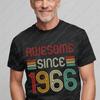 Vintage Awesome Since 1966 T-Shirt 60th Birthday Gift for Men and Women Tshirt Fashion Casual Hipster Hip Hop Summer T Shirt