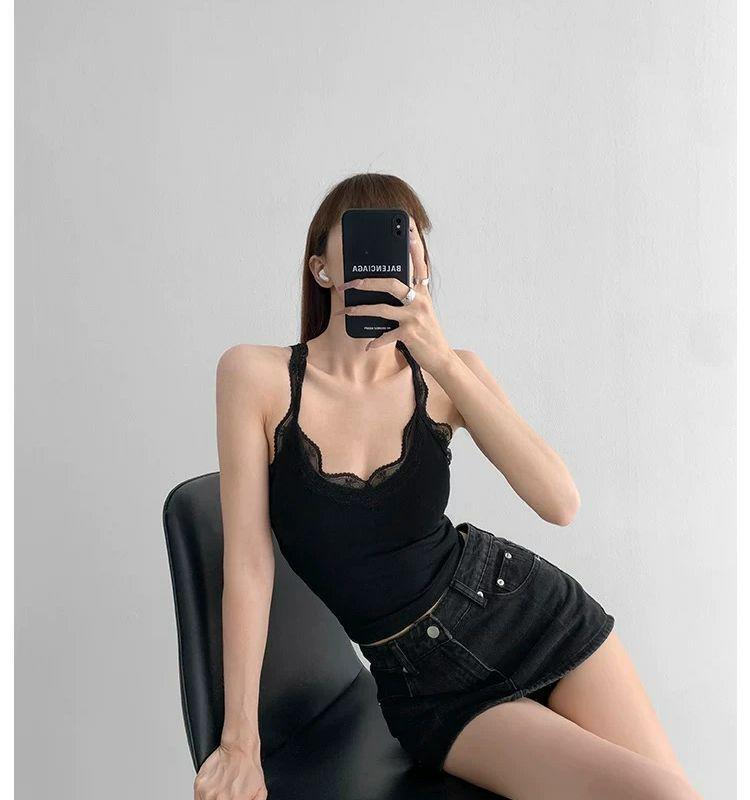 Elegant Lace Back Vest for Women - Slim Fit Summer Tank