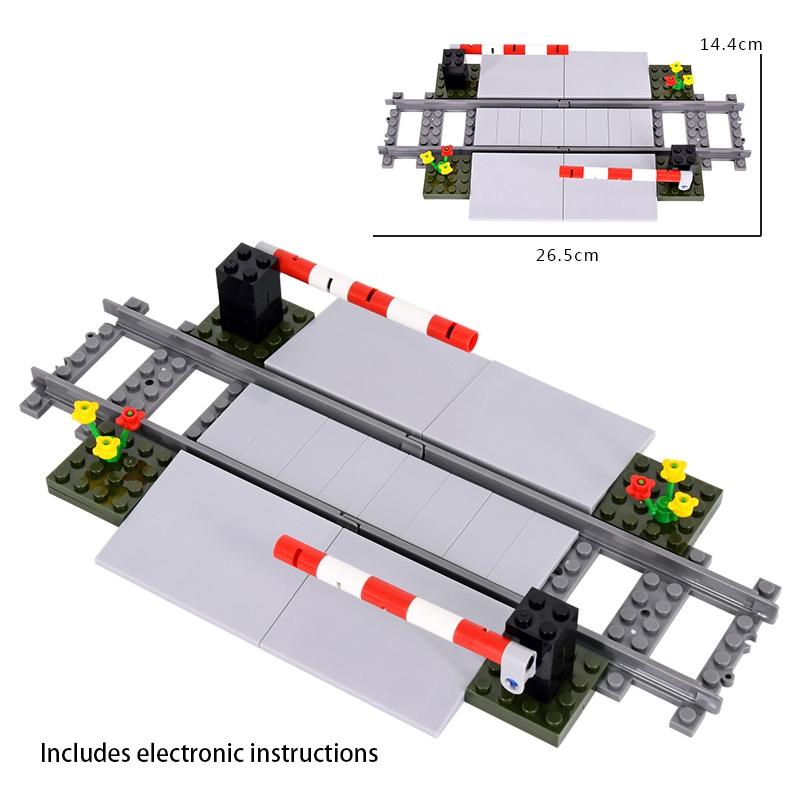 Moc City Train Rail Crossing Tracks Set Stud Gap Triple Switch Bricks Building Blocks Technical Enlighten Toys For Kids