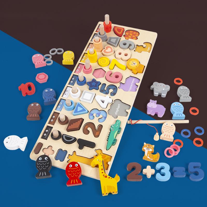 

6-in-1 Magnetic Fishing & Math Shape Matching Puzzle for Kids