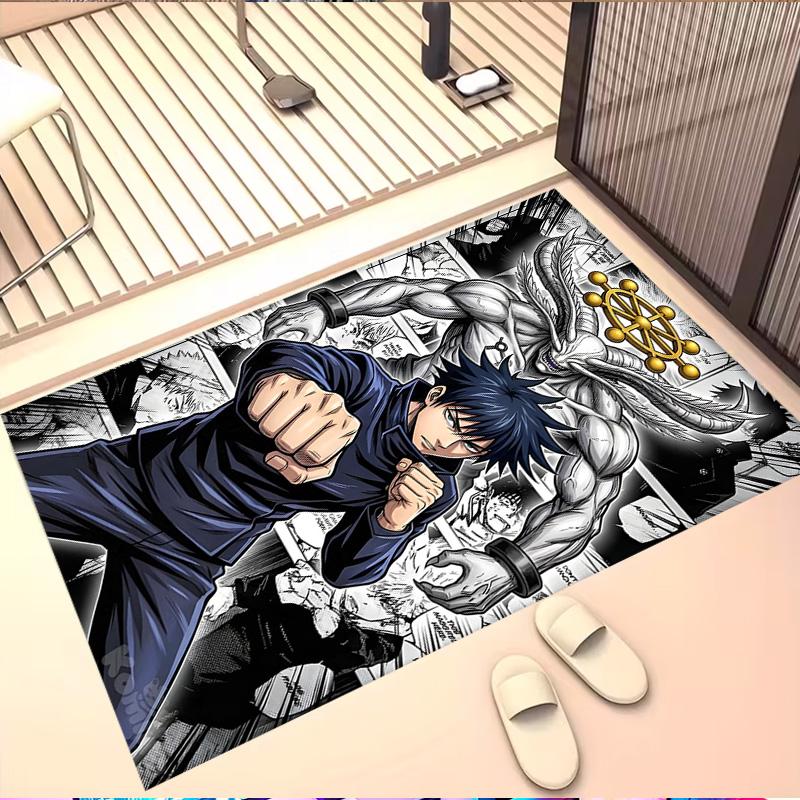 Jujutsu Kaisen Print Rug, Washable Floor Carpet, For Entryway Dorm Laundry Room Office Study, Home Decor Birthday Christmas Gift