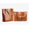 Large Capacity High-End Genuine Leather Tote - Women's Niche Design Handbag/Shoulder Bag