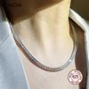 100% záruka Skutečné stříbro 925 Sterling Silver 45 cm (17,7 palce )Tenisový náhrdelník 3 * 3 mm čtvercový zirkonový řetízkový obojek jemné šperky pro ženy