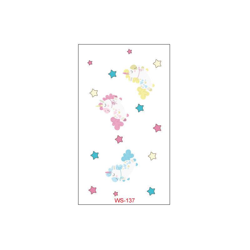 Cross Border Children's Cartoon Unicorn Tattoo Sticker Waterproof Long-lasting Fun Cute Sweat Resistant