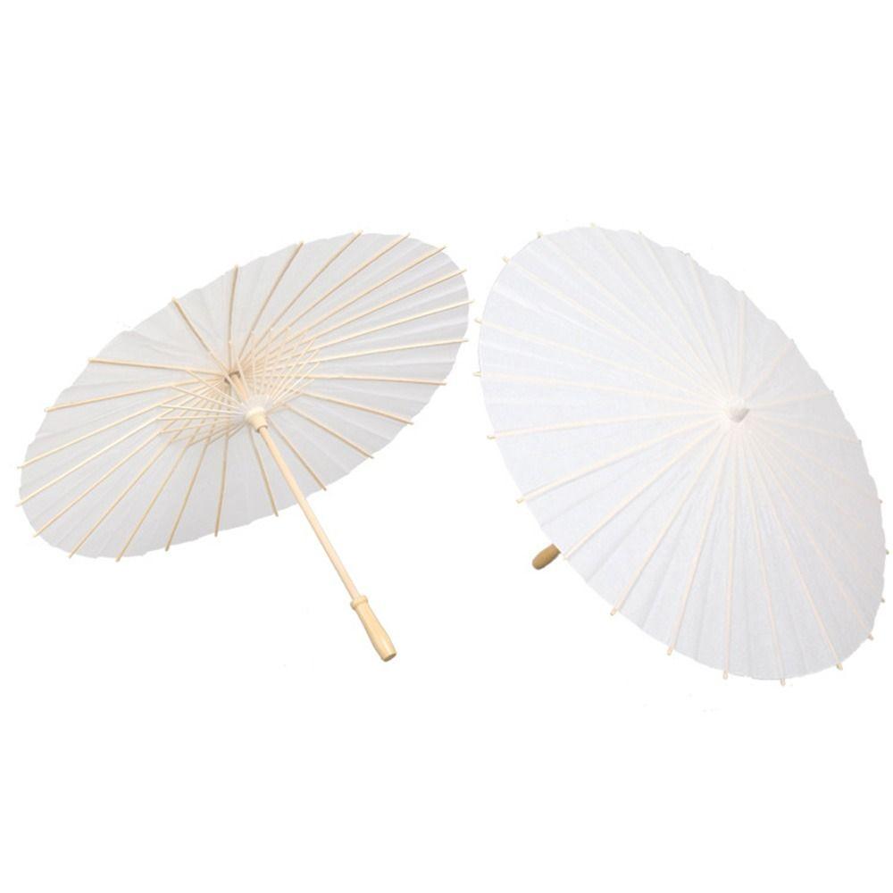 Vintage Blank Paper Umbrella DIY Chinese Umbrella Wood Drawing Umbrella  Wedding Party Favors