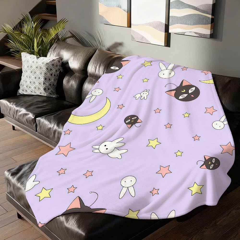 Magical Girl S-Sailor M-MoonS Blanket For Sofa Office Bed Plane Travel Sleep Read Relax Camping Soft And Warm