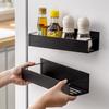 Magnetic Fridge Shelf Spice Storage Rack Refrigerator Side Shelf Black Iron Household Space Saving Kitchen Organizer Shelf