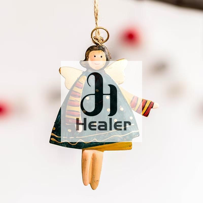 1PC 8cm Acrylic Vintage Angel Hanging Decor Christmas Ornaments Santa Claus Xmas Tree Hanging Ornament 2026 Navidad Party Decor