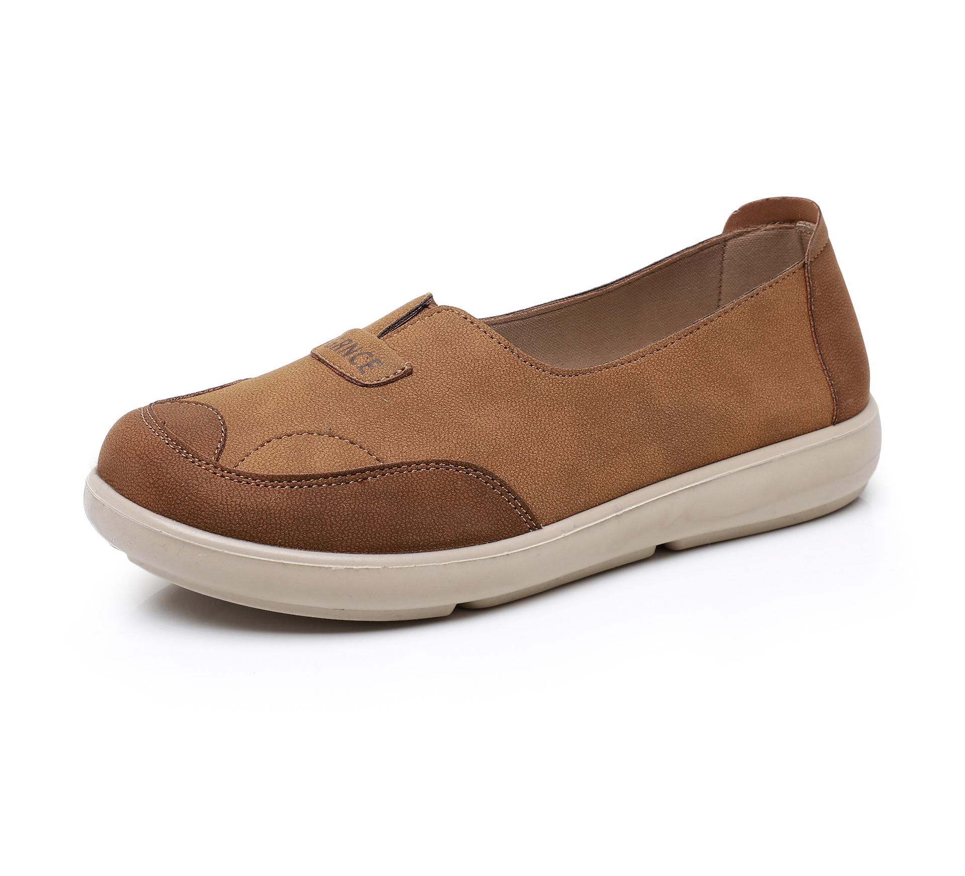 

Весна 2025 новые нескользящие износостойкие дышащие мягкие ленивые туфли сочетание цветов круглый носок повседневные универсальные модные одинарные туфли женские 39 верблюд