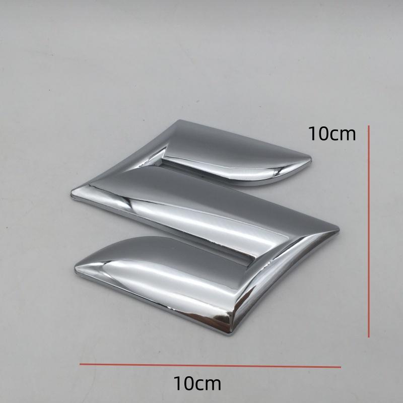 HECQ4 1pcs 3D Chrome for Suzuki Car Emblem Front Hood Rear Tailgate Trunk Badge Steering Wheel Sticker Decal Styling Accessories