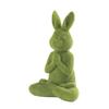 Stylish Flocking Rabbit Statues Realistic Flocking Rabbit Figures Display for Easters and Spring Home Decoration