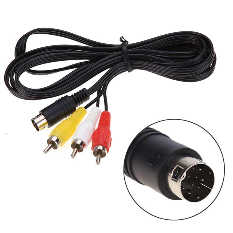 3RCA 1,8 m 9-Pin Audio-Video-AV-Kabel für SEGA Genesis 2 und 3 Hochwertiges AV-Kabel 9-Pin-Anschluss Spieladapter-Kabel