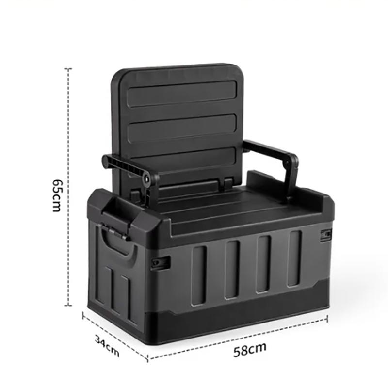 

60л Открытый ящик для хранения Складной ящик для хранения Кемпинговые аксессуары для транспортных средств Автомобильные принадлежности Утолщенный ящик для хранения чёрный
