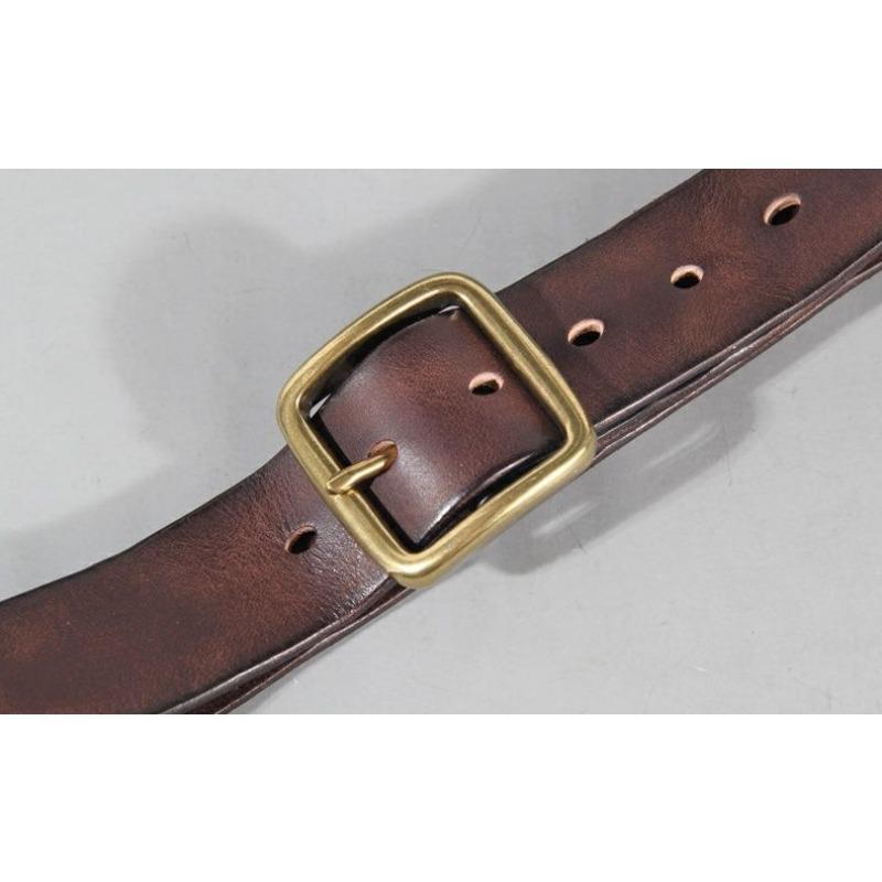 

Потертый Ретро Ремень Мужской Модный Личность Пряжка из Чистой Меди Натуральная Кожа Джинсовый Ремень с Пряжкой 130cm кофейный