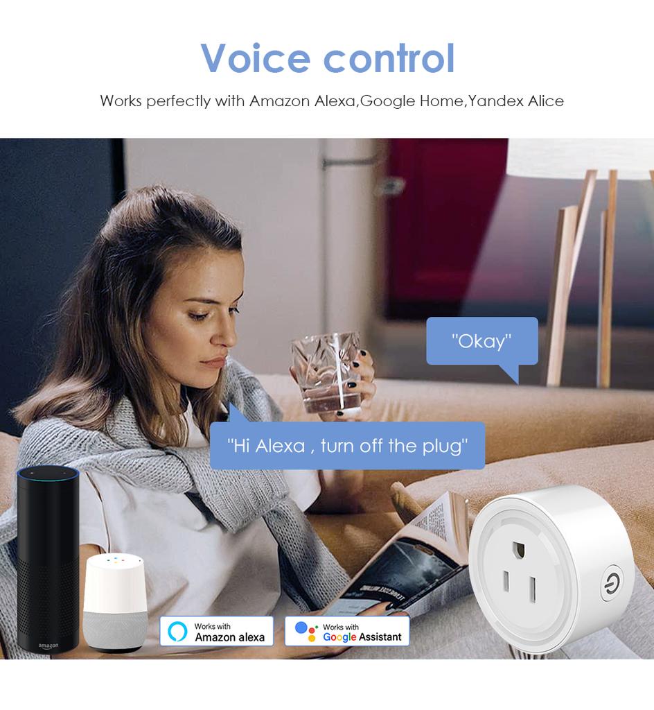 4Pcs 10A US WiFi TUYA Smart Plug Socket Remote Control Home Appliances Smart Living Works With Alexa Google Home