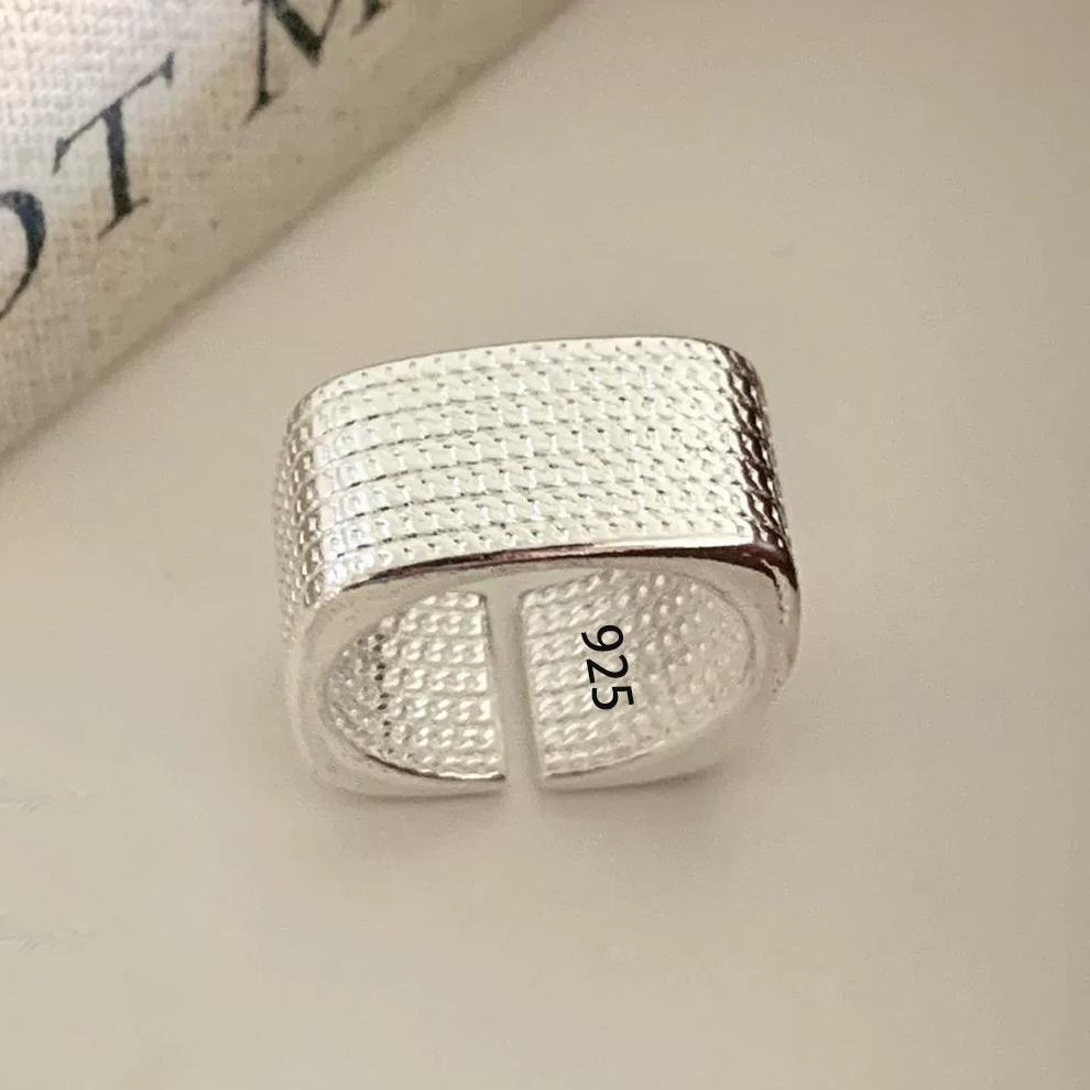 PANJBJ 925 Sterling Silver Geometric Cross Ring for Women Girl Fashion Individuality Concise Jewelry Birthday Gift Dropshipping
