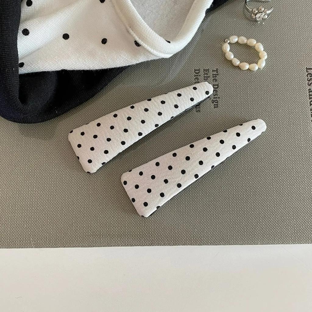 Polka Dot School Girls Cute Hair Clip New Fabric Hair Accessories for Bangs BB Side Hair Clips Lovely Hairpin Headwear for Women
