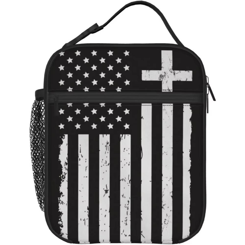 Camouflage American Flag Lunch Box Camo Insulated Lunch Bags for Women Men Girls Boys Detachable Handle Lunch Box Meal Tote Bag