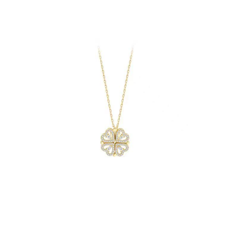 Sterling Silver S925 Heart Clover Necklace for Women - Versatile Fashion Design