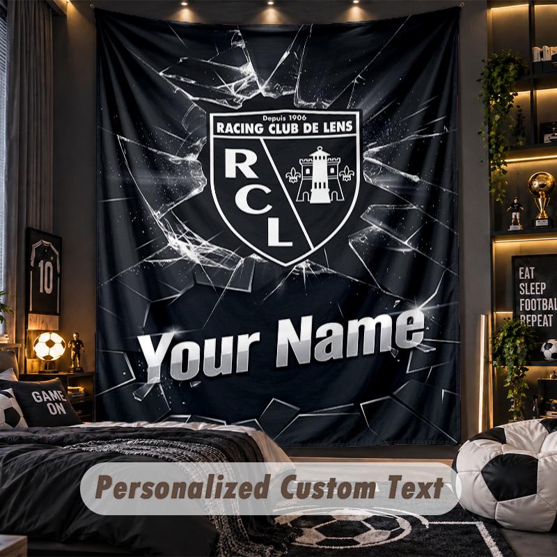 Tapestryracing club de lens Custom Name Text Personalized Wall Hanging Tapestry Home Wall Decor