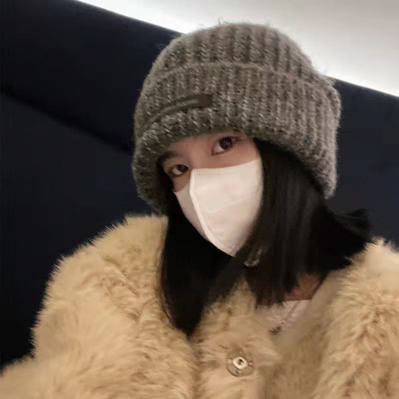 Hats Stacking Hats Autumn and Winter Knitted Wool Hats Korean and Japanese Cold-proof Big Head Circumference Winter Warm Men's Knitted Hats