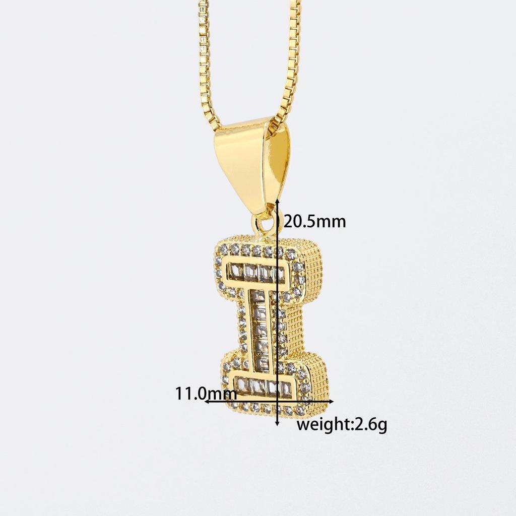 Cross Pendant with Micro Pave Cubic Zirconia - 26 Letter Options for DIY Jewelry Accessories