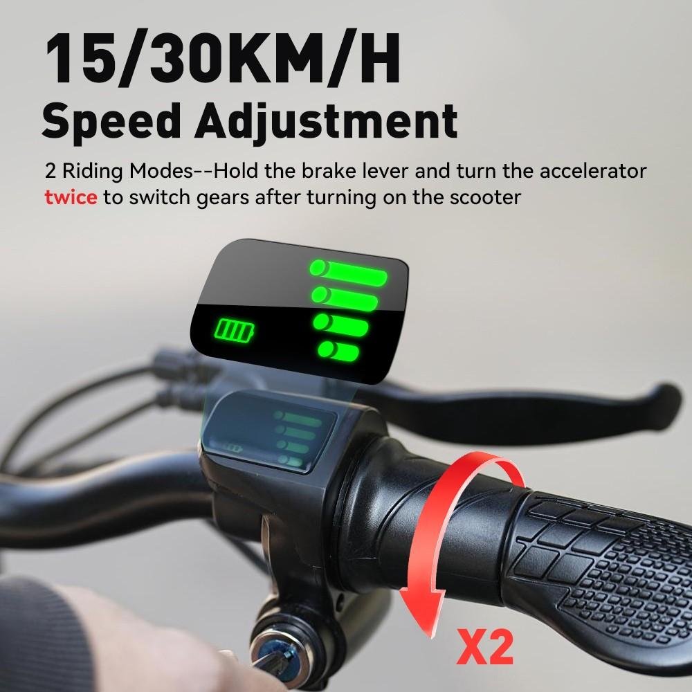 iScooter F2 Electric Scooter with Seat & Rear Basket, 500W Motor, 36V 7.8Ah Battery, 10 inch Tires, 30km/h Max Speed, 30km Range