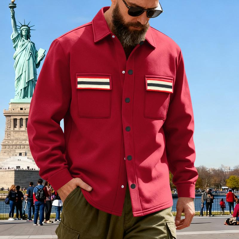 Male Fleece Lined Cardigan Jacket Loose Fit Outdoor Sweatshirt