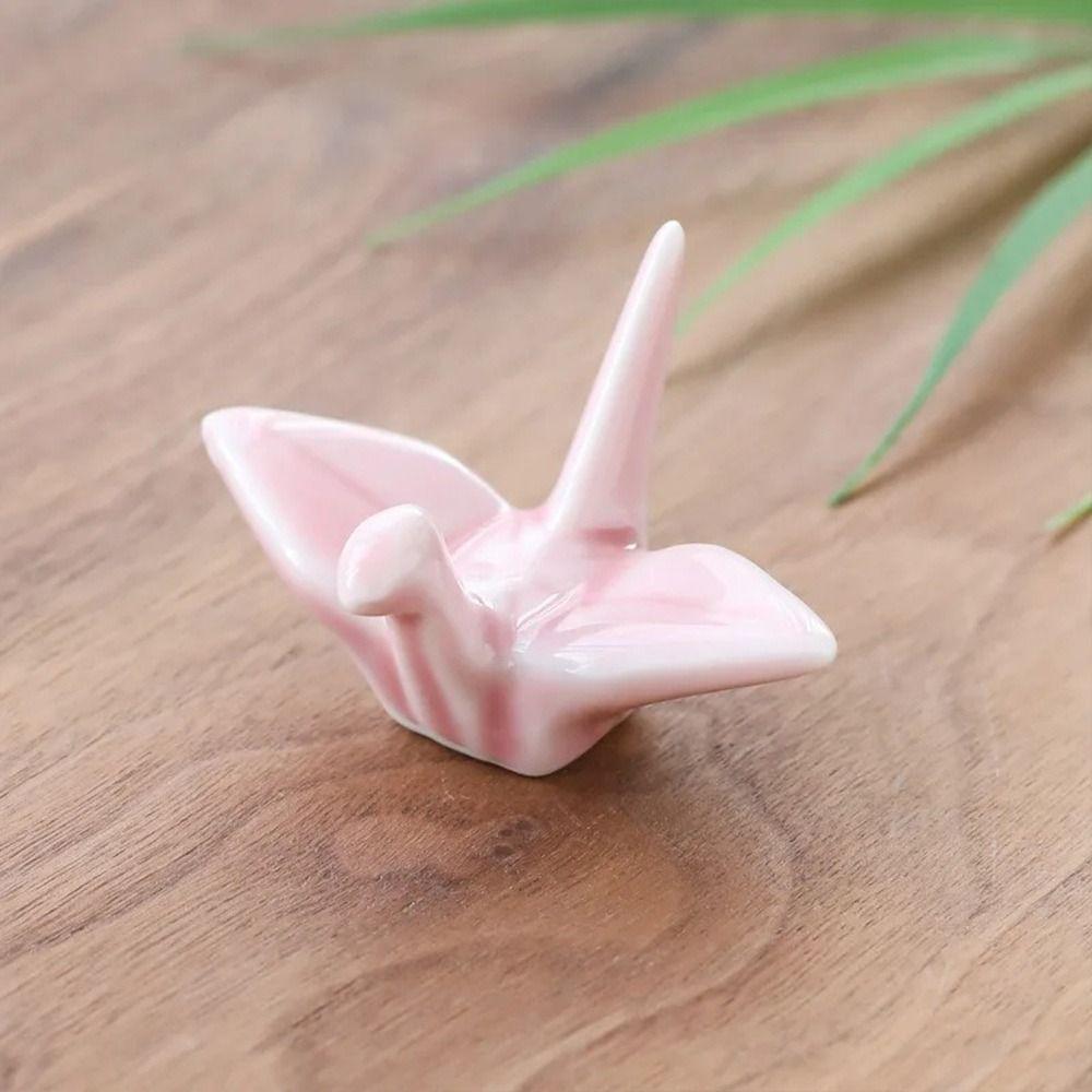 1pcs Desktop Decor Ornament Chopstick Holder Paper Crane Shape Chopsticks Pillow  Desktop