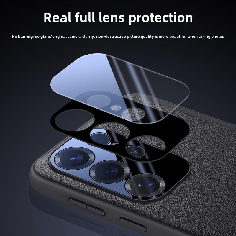 Pu Leather Soft Edged Silicone Phone Case for Samsung for Galaxy S25 Plus S25 Ultra Camera Protection Shockproof Cover