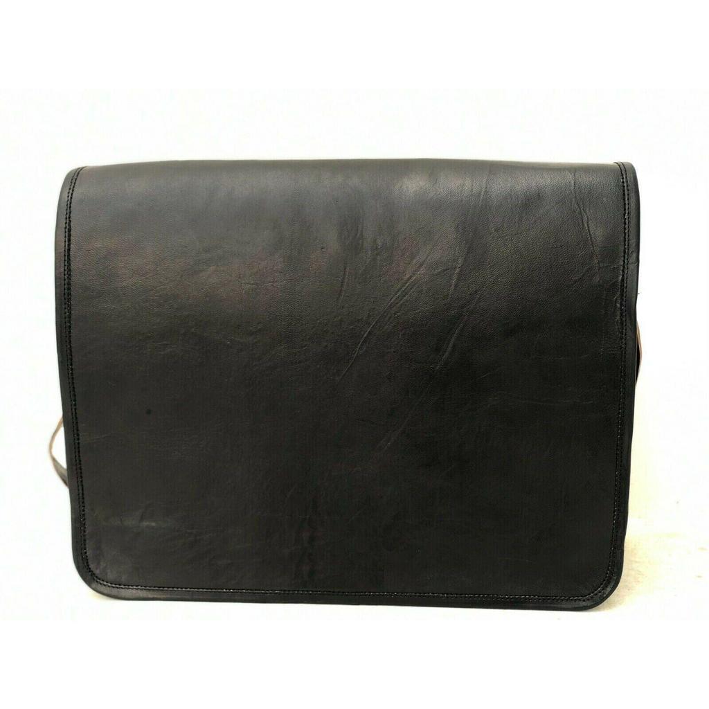 Handmade Men's Black Leather Messenger Bag Satchel Briefcase Shoulder Laptop Bag