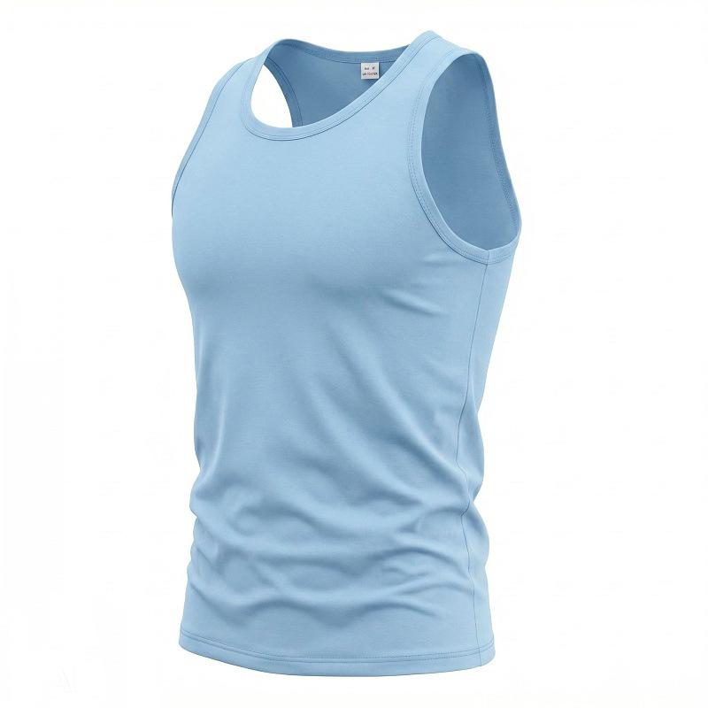 Men S Sleeveless Sports Vest Solid Color Casual Summer