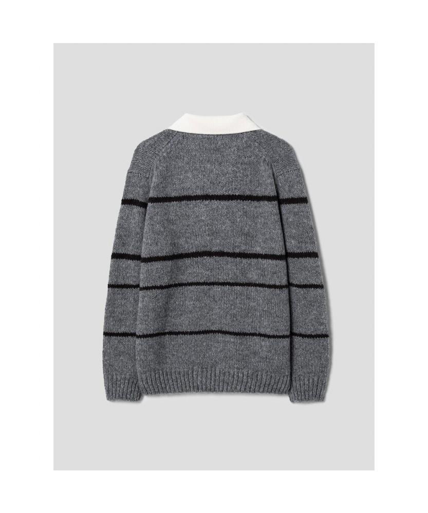 SHIFT.G Fuzzy Pattern Sweater Gray