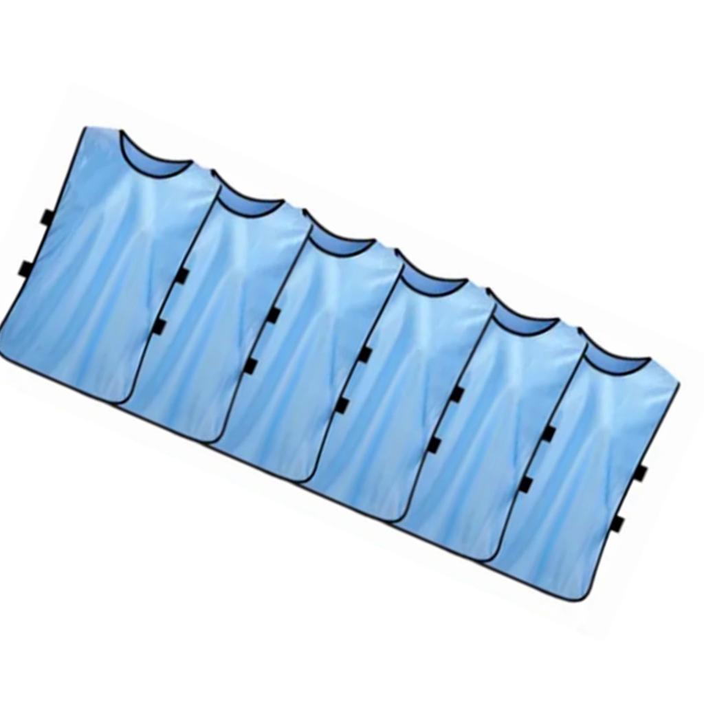 6Pcs Soccer Training Vest Bright Color Excellent Water Absorption Soccer Scrimmage Team Practice Vest for Adult Blue