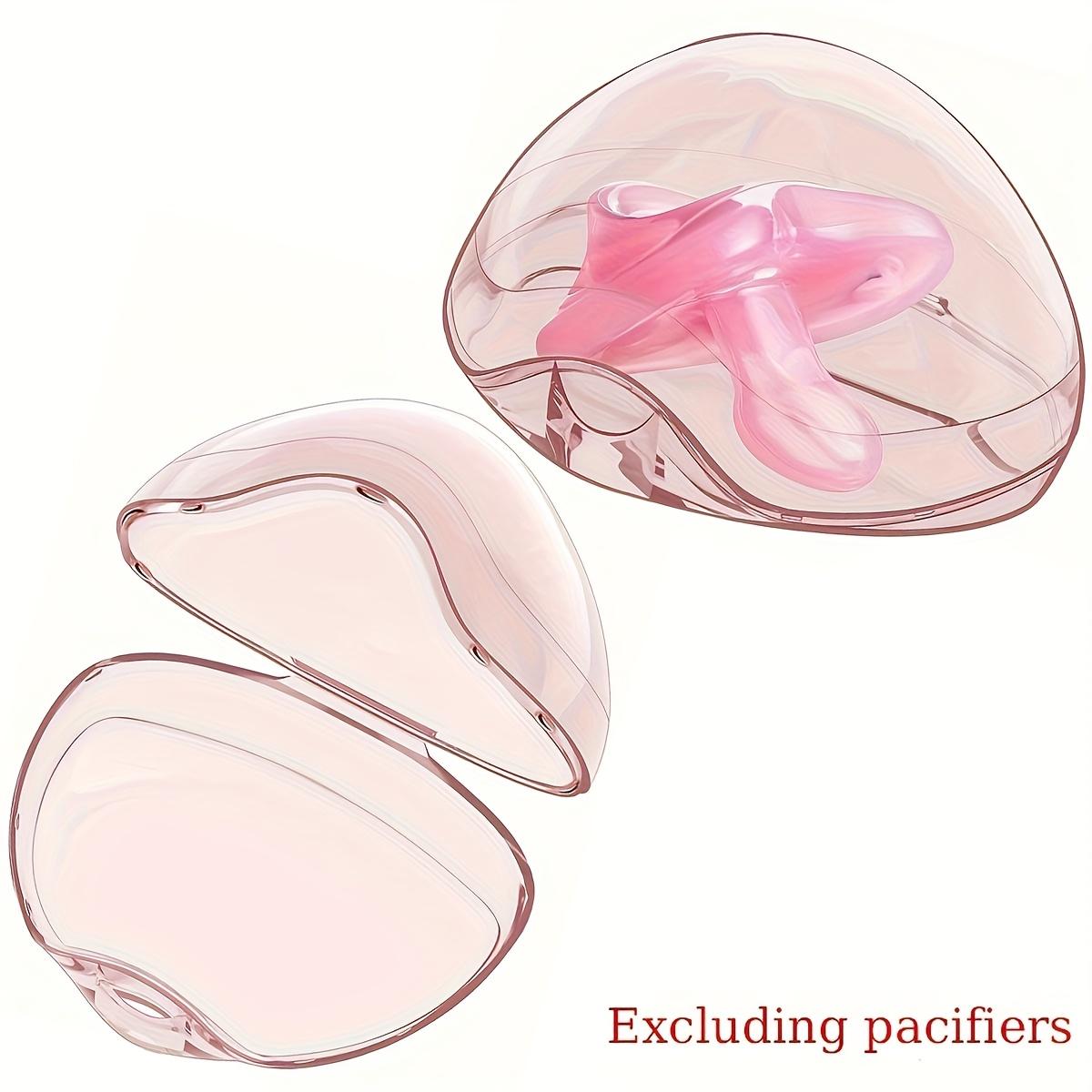 

Durable Translucent Plastic 2pcs Soothing Item Holder Cases - Oval Shape with Flip Lid, Keeps Soothing Items Clean & Accessible -for Binky Storage Box 2pcs рожевий