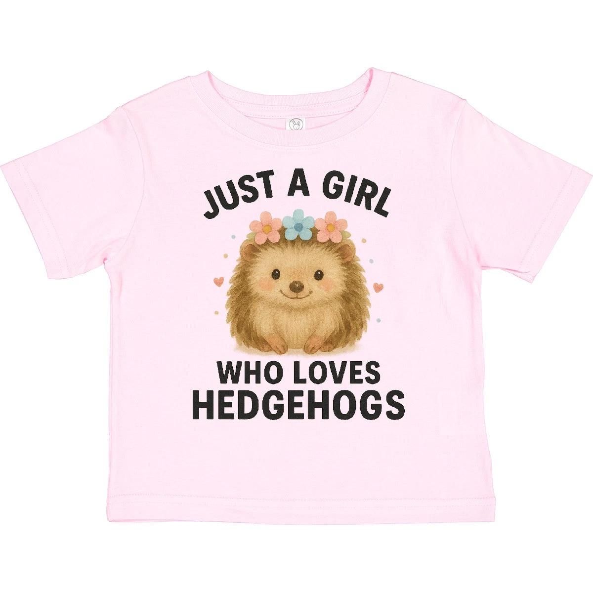 Inktastic Just A Girl Who Loves Hedgehogs Toddler T-Shirt Cute Animal Lover Kid 100