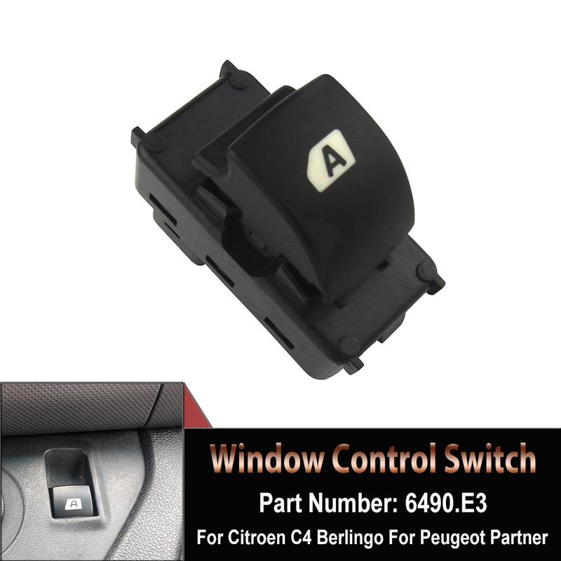 6490.E3 Electric Power Window Switch For Citroen C4 Berlingo Peugeot Partner Box Platform Chassis 207 6490E3 Passenger Side