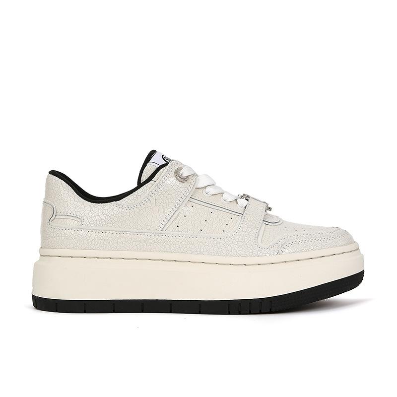 

[] Ask for a comparative version~ Burst pattern silver lock thick-soled casual board shoes women s little white shoes 35 белый