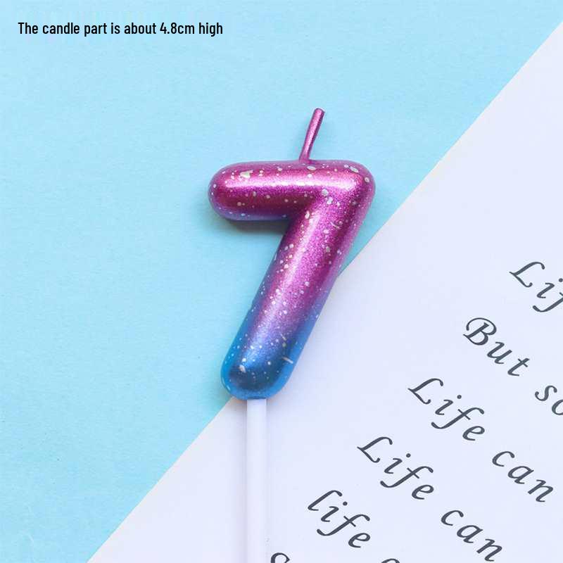 Large Rainbow Laser Number Balloons and Candles for Birthday Cakes and Party Decorations
